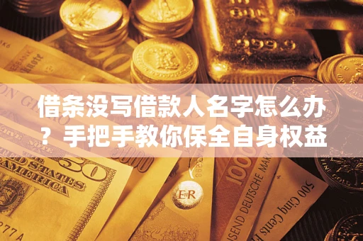 武汉借条没写借款人名字怎么办？手把手教你保全自身权益