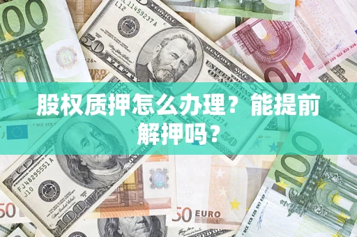武汉股权质押怎么办理？能提前解押吗？